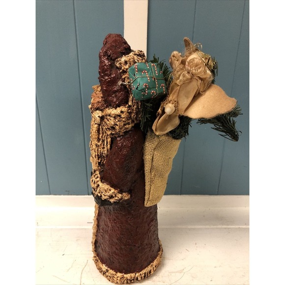 Vtg 1976 Handmade Painted Paper Mache Old World Santa Claus Figurine 15” Signed - Picture 3 of 6